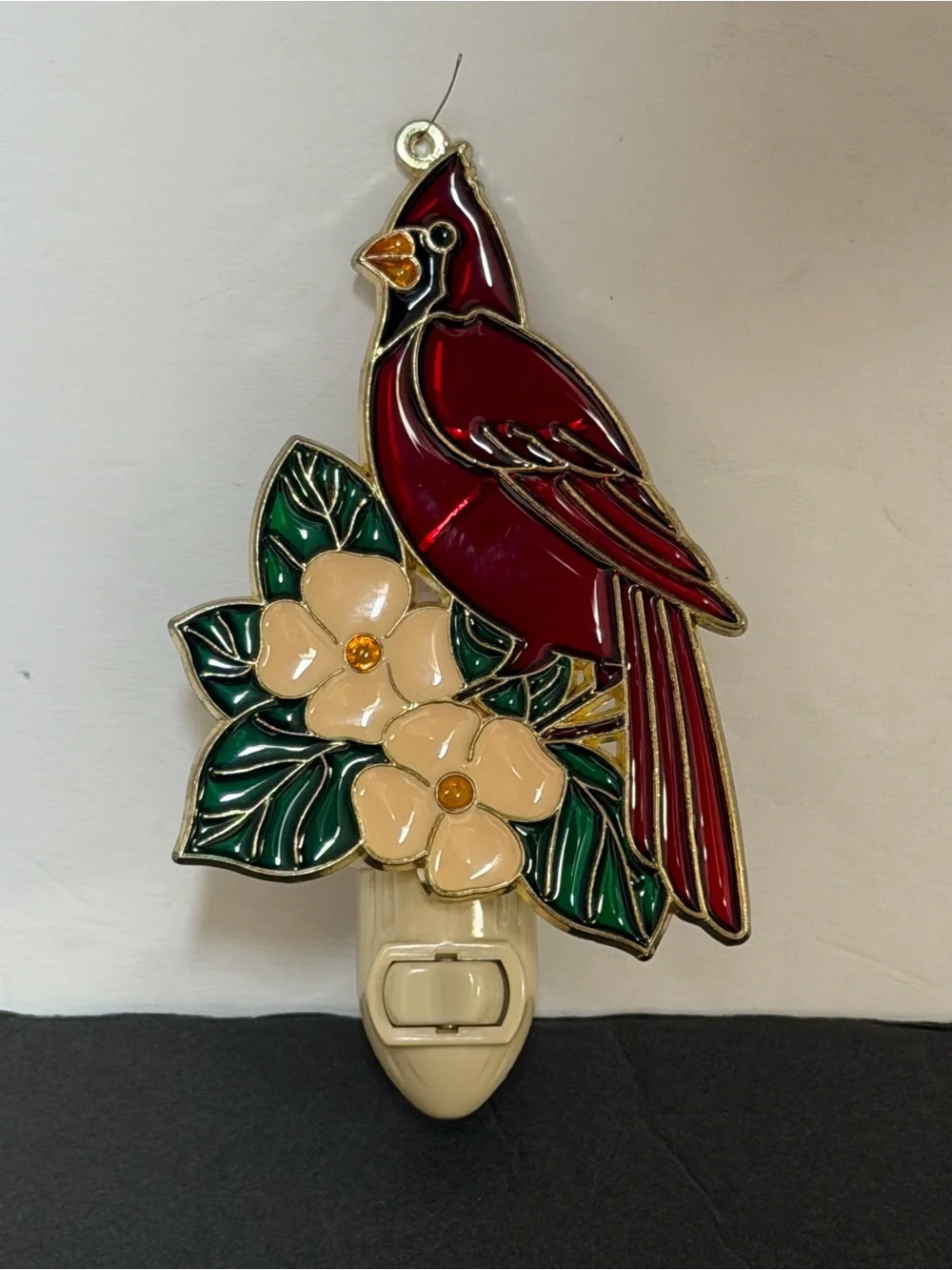 Red Cardinal Decorative Bird Perch Night Light